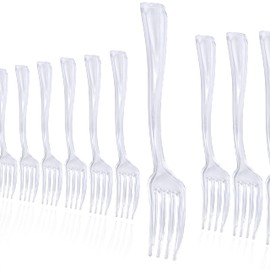 Exquisite Plastic Mini Forks, Clear, 96 Count