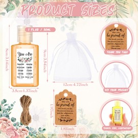 Frienda 24 Set Christian Hand Sanitizer Gift Set Mini Bible Verse Church Travel Size Hand Sanitizer Christian Gift Bulk for Nursing Teacher Women Coworker Employees Graduation Christmas