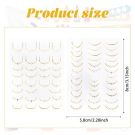 2 Bögen French Lines Nagelsticker, Elegante 5D Geprägte Selbstklebende French Tip Design Nagelsticker Abziehbilder für Frauen und Mädchen DIY Maniküre Dekorationszubehör