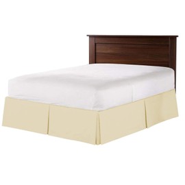 800 Thread Count 100% Pure Cotton Luxury Box Pleated Bed Skirt Queen Size with 18 Inch Drop Length Ivory