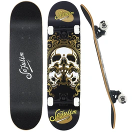 Sefulim 31 x 8 Inch Complete Skateboard 7 Layer Canadian Maple Double Kick Deck Concave Cruiser Trick Skateboard for Boys Girls Teens Adults Beginner