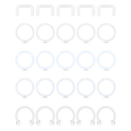 D.Bella 16G Clear Septum Retainer Acrylic Bioflex Septum Piercing Plastic Lip Eyebrow Ear Nose Rings Horseshoe Cartilage Helix Rook Daith Tragus Earring Piercing for Work Surgery
