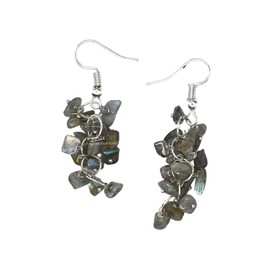Labradorite Crystal Earrings for Women and Teen Girls - Trendy Crystal Chips Earring Sets - Valentines Day Gifts for Her, Birthday Gifts for Women - Gifts for Mom, Girlfriend, Daughter (Silver)