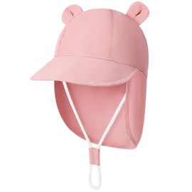 Durio Unisex Children's Peaked Cap with Neck Protection Baby Sun Hat UV SPF50+ with Ear Dream Design Toddler Summer Hat for Girls Boys Pink 2 Years-4 Years