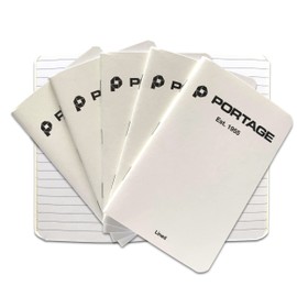 Portage Small Lined Notebook- Notepad for Field Notes, White Lined Small Sketch Book, Pocket Notebook Journal for Taking Notes in the Field – 3.5 x 5.5 Inches, 64 Pages, (Pack of 6)
