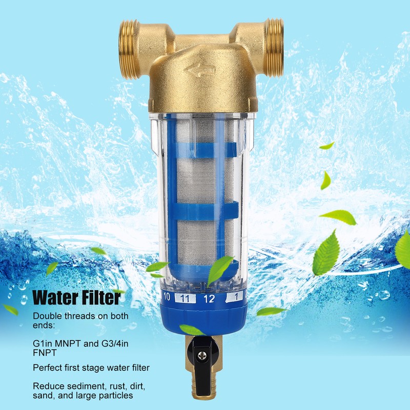 Reusable Spin Down Sediment Water Filter G1 MNPT G3/4 FNPT