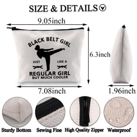 BDPWSS Taekwondo Gifts Karate Black Belt Gifts for Girls Black Belt Girl Just Like a Regular Girl But Much Cooler Makeup Bag (Black beltgirl bagCA)