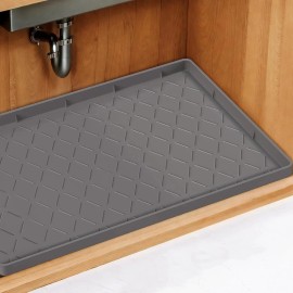 Unbranded 34" x 22" Silicone Under Sink Mat for Kitchen Waterproof with Lip