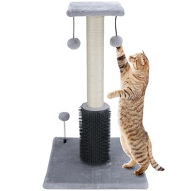 Dimaka 27" Tall Cat Scratching Post,Claw Scratcher with Sisal Rope and Covered with Soft Smooth Plush, Vertical Scratch Posts for Indoor Cats
