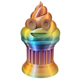 Znet3D Poop Emoji Trophy - Perfect Award/Gift - 6" Rainbow Poop Emoji - Znet3D