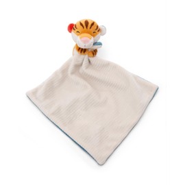 NICI Baby Comforter 22 x 22 cm with Cute Cuddly Toy Tiger - Fluffy Cuddle Blanket for Girls and Boys, Lovely Baby Gift for Birth - 49756