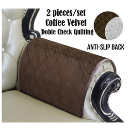 HAOMAIJIA Sofa Armrest Cover, Recliner Chair Arm Cover,Armchair Slipcover Non Slip Quilted Furniture Protector for Leather Sofa Couch (BLatte, 14 x14, 2 Pieces)