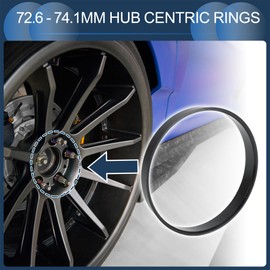 INFINAUTO Hub Centric Rings,72.6mm ID 74.1mm OD Car Wheel Hubrings ABS Plastic Black,4pcs