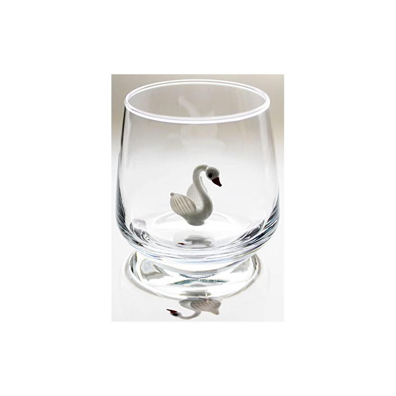 HeguSun Drinking Glass With Figurine Inside, Handmade Murano Glass Figures