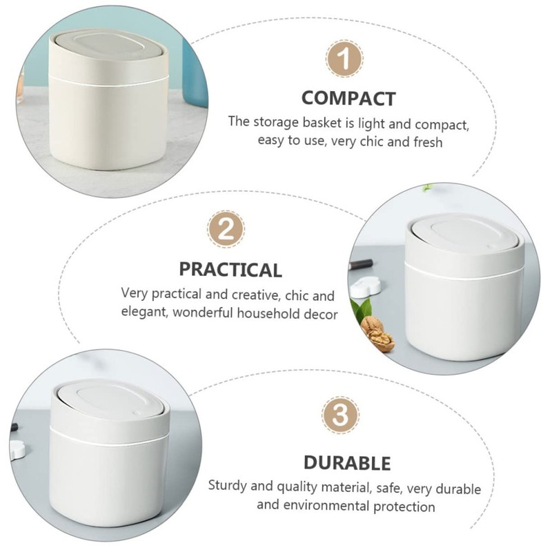 OFFSCH Mini Waste Basket 1pc Desktop Trash Can Wastebasket Stainless
