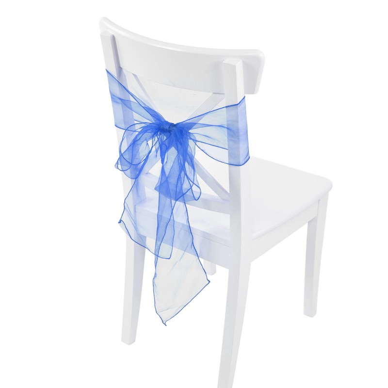 10Pcs Organza Banquet Chair Sash Exquisite Chair Bows Sashes for