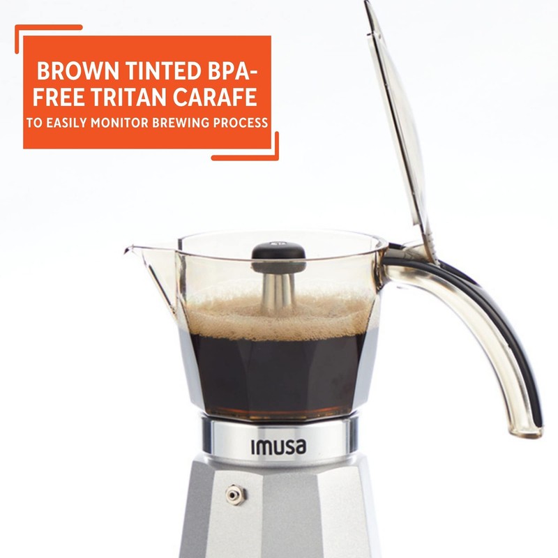 IMUSA 6 or 3cup Electric Espresso Maker, Silver