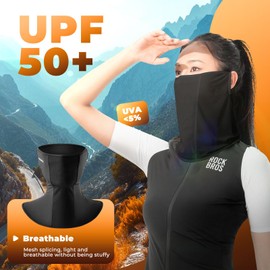 ROCKBROS Summer Half Balaclava Cooling Balaclava Multifunctional Scarf Quick-Drying Breathable Face Mask Women / Men Mouth Guard for Outdoor Cycling Running Hiking, black