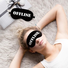 Qlmx Offline Sleep Mask Silk, Funny Sleeping Mask Adjustable Sleep Mask, Blindfold for Sleeping, Black Out Eye Mask for Sleeping, Eye Mask Funny Gifts for Man Women Friends