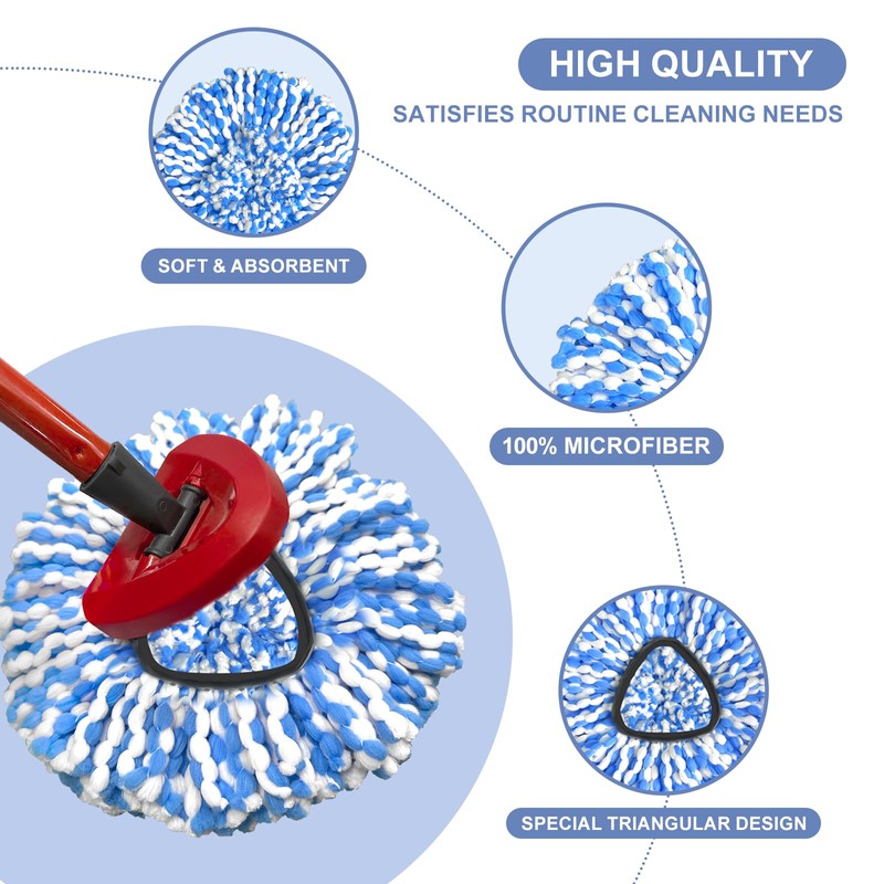 Mop Head Replacement, Spin Mop Replacement Head, Include 4pcs Mop