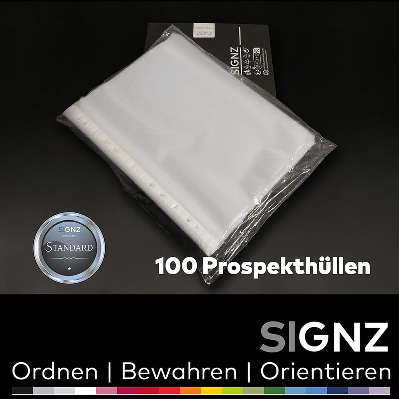 SIGNZ Document Wallets (DIN A4, 30 my), Pack of 100,