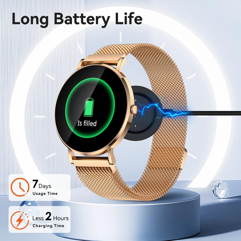 AURAFIT Smart Watch for Women 1.32" Fitness Tracker Watch 7.7mm