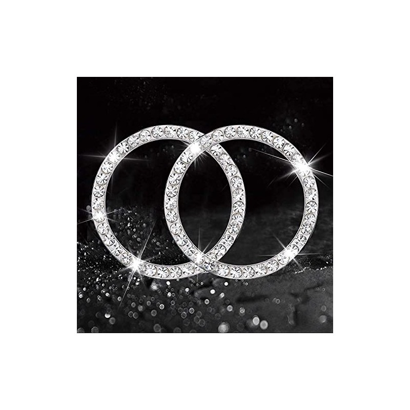 UPGRADE 2 PCS Bling Car Crystal Rhinestone Ring Car Decor