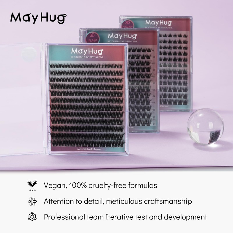 Mayhug Eyelash Extensions 3D Effect Individual Eyelashes 144 Pieces D