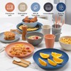 Wheat Straw Dinnerware Sets,64-Piece Plates and Bowls Sets for 8-Unbreakable,Reusable