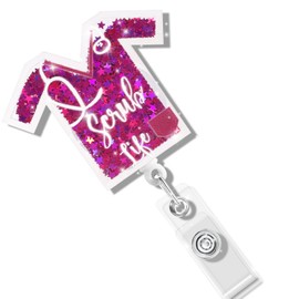Namifin Nursing Retractable Badge Reel Shinny Acrylic Retractable Badge Clip Cute Nurse Accessories for Work RN LPN CNA Medical ID Card Badge Holder