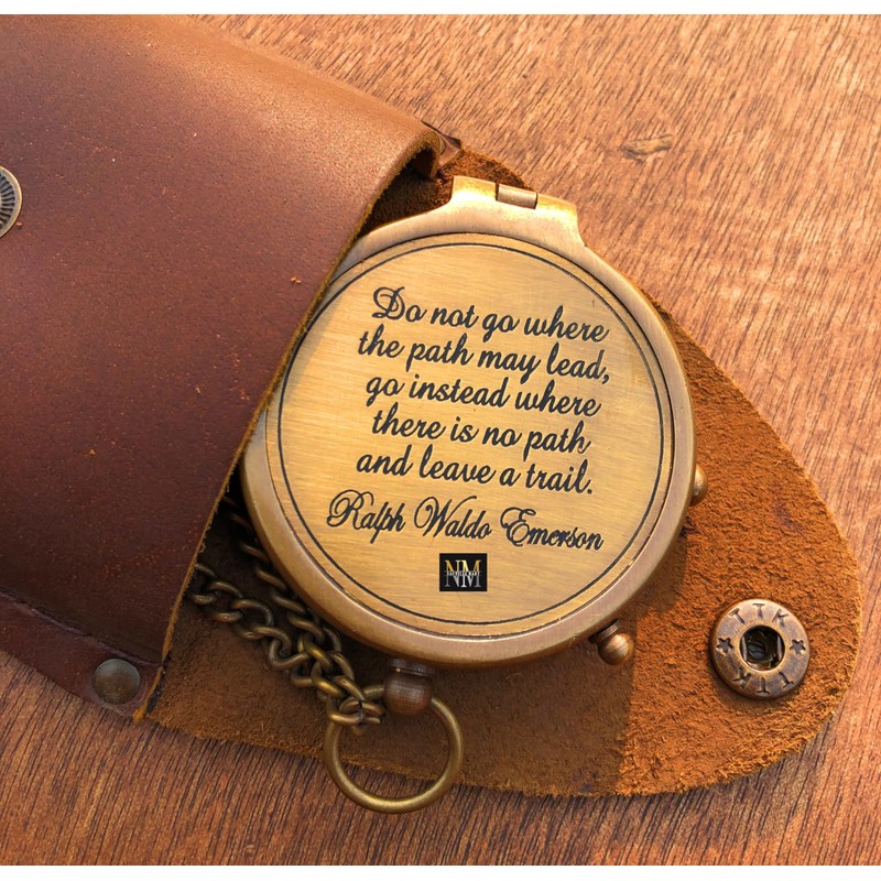 Ralph Waldo Emerson Quote Brass Compass Do not go Poem