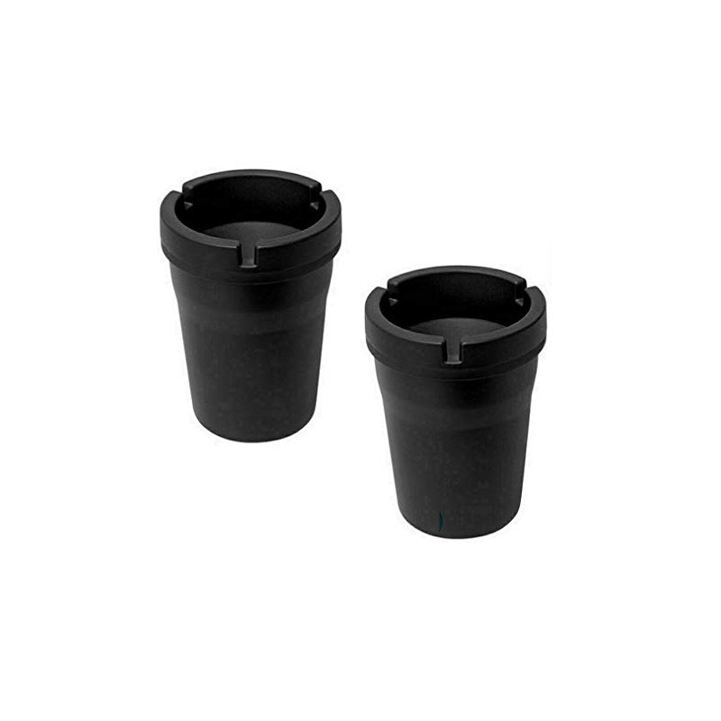 SWL Small Bucket Ashtray, Pack of 2 - Black Plastic,