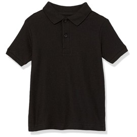 Nautica Boys' Big School Uniform Short Sleeve Pique Polo, Black, 14-16