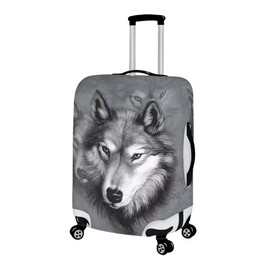 Allinterest Wolf Printing Suitcase Covers For Women Dust-proof Washable Luggage Protector Fit 18-32 Inch Baggage