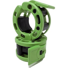 Clout Fitness Olympic Barbell Clamps Collars Quick Release Pair of Locking Weight Clips Fit 2 Inch Barbell (Green)
