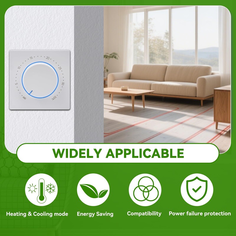 Thermostat Mechanical Electric Underfloor Heating Thermostats 16A 95-240V Temperature Controller