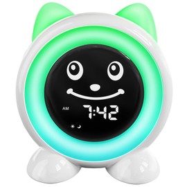 I·CODE Children's Alarm Clock, Sleep Trainer with Emoji & Night Light, Adorable Children's Alarm Clock for Beginners to School Girls Boys