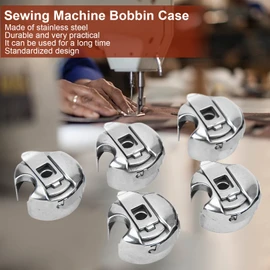 Caja de Bobina de Máquina de Coser de Acero Inoxidable de 5 Piezas, Accesorios para Máquinas de Coser Caja de Bobina de Máquina para Máquina de Coser Industrial Plana para