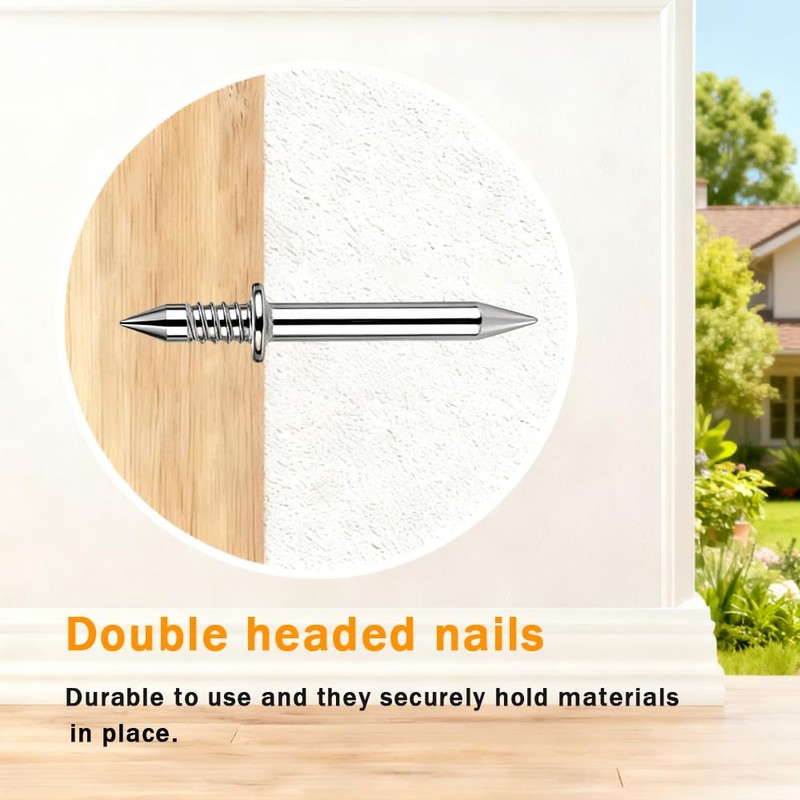 BAISDY 300Pcs Double Headed Nails with 3 Sleeve Tools, Double