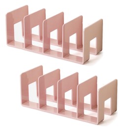 2 Pcs Purse Organizer for Closet, Acrylic Clear Purse Storage Organizers, Closet Organizers and Storage Purse Handbag Divider Holder, 4 Sections Purse Organizers Dividers in Bedroom Office (pink)