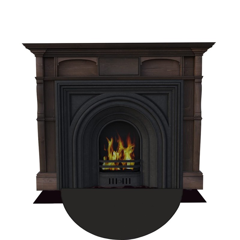 63″x37″ Extra Large Half Round Fireproof Fireplace Mat Hearth Rug