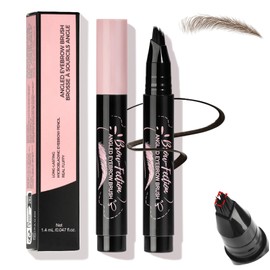 Eyebrow Pen, Waterproof Eyebrow Pencils for Women - Angled Brow Brush & Multi-Fork Tip Microblading Brow Pen, Precisely Creates Natural Hair-Like Brows, Easy to Use 02-Tawny Brown