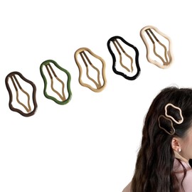 EZ PEACH Hair Clips, Cute Snap Hair Clips, Hairpins, Patching Pins, Sleep-pins, Bangs, Kids, Adults, Girls, Accessories, Hair Ornaments, Hair Clips, Set of 5 (A)