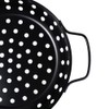 Round Grill Wok with Handle,Carbon Steel Grill Pan With Holes,Non-Stick