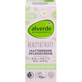 Alverde Natural Cosmetics Beauty & Fruity Day Cream - Matte Care Cream with Organic Lime and Organic Apple, 50 ml
