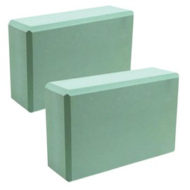 DIZLAS Yoga Block Yoga Foam Soft Lightweight Core Stretch High Density EVA Material, Set of 2 (Green)