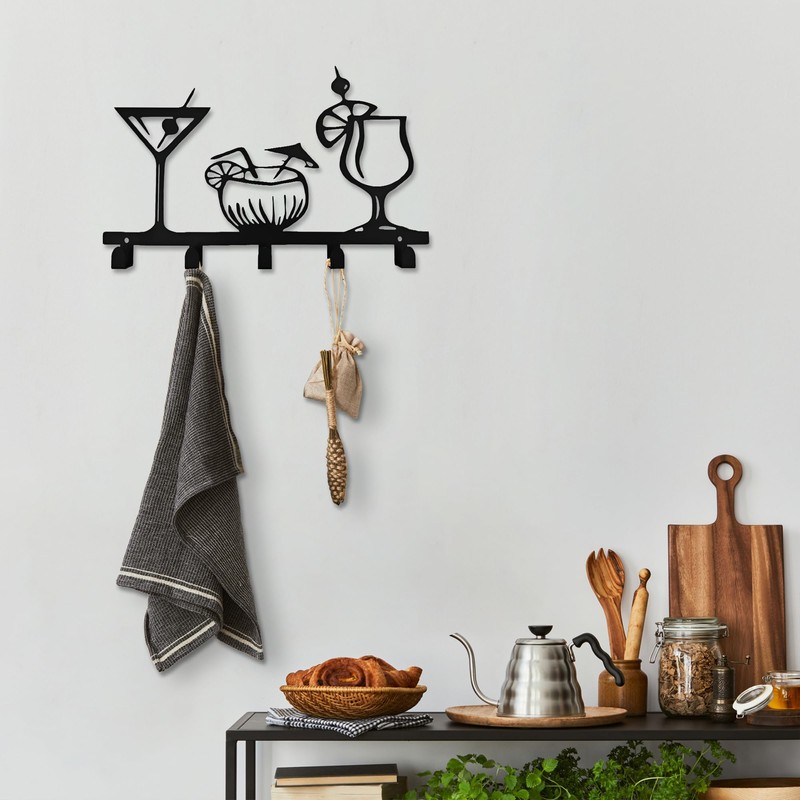 Xedatric Space-Saving Kitchen Towel Hooks Set - Decorative Wall Hooks