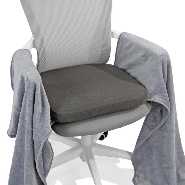 BUYUE Chair Cushion with Blanket 2 in 1, Thickened Foam