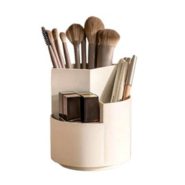 White Makeup Organizer with Three Compartments, Makeup Storage, Cosmetics, Beauty Products and Jewelry, Ideal for Dresser, Bedroom, Bathroom