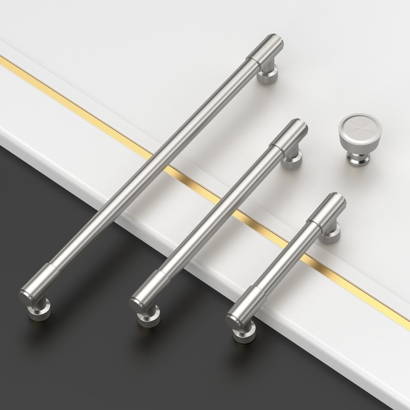Asidrama 10 Pack 7.5 Inch(192mm) Brushed Satin Nickel Cabinet pulls